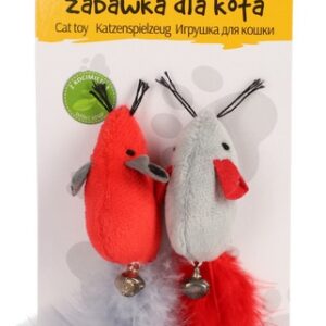 Dingo Zabawka dla kota - Love Myszki z piórkami 2szt