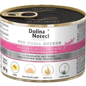 Dolina Noteci Premium Pies Mały Junior serca indyka i wątróbka z gęsi 185g