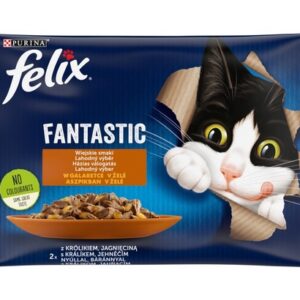 Felix Fantastic Wybór Mięs (królik+jagnięcina) w galaretce saszetki 4x85g