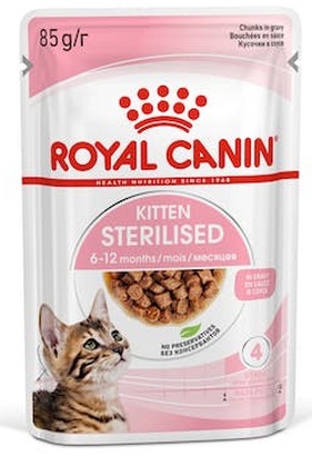 Royal Canin Kitten Sterilised karma mokra w sosie dla kociąt od 6 do 12 miesiąca życia, sterylizowanych saszetka 85g - Image 2