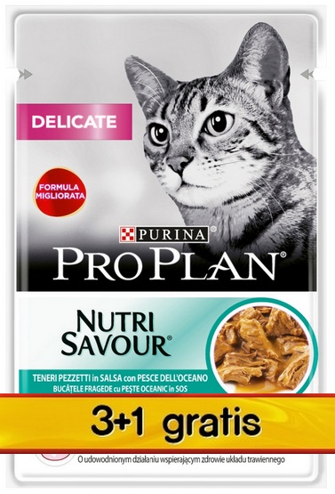 Purina Pro Plan Cat Delicate ryba oceaniczna saszetka 4x85g 3+1 gratis - Image 2