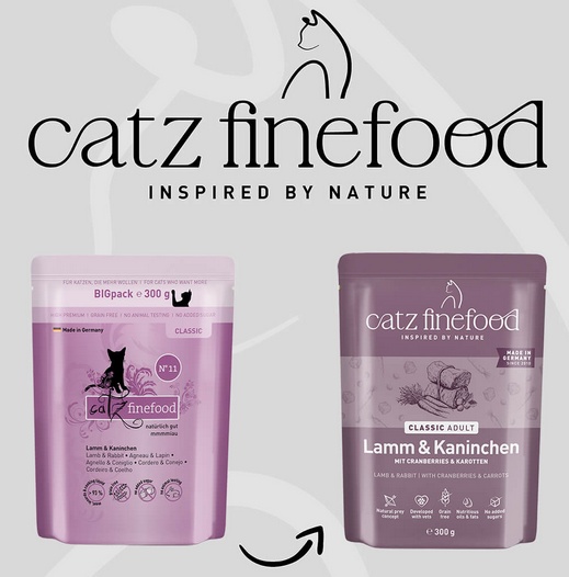 Catz Finefood Classic N.11 Jagnięcina i Królik saszetka 300g - Image 3