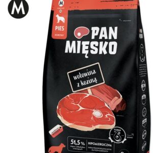 Pan Mięsko Karma sucha dla psa - wołowina i kozina chrupki M 9kg