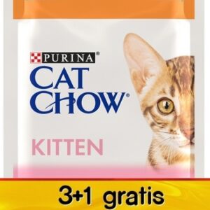 Purina Cat Chow Kitten Indyk i cukinia saszetki 3+1 GRATIS 4x85g