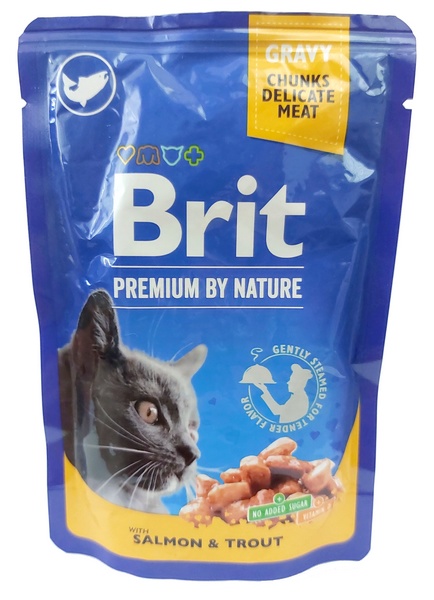 Brit Premium Cat Adult Łosoś + Pstrąg saszetka 100g - Image 2