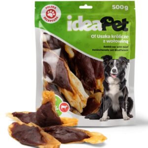 IdeaPet Uszka królicze z wołowiną 500g
