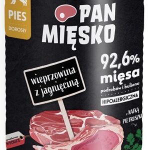 Pan Mięsko Karma mokra dla psa Wieprzowina z jagnięciną puszka 400g