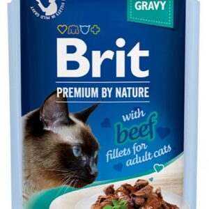 Brit Premium Cat Fillets with Beef sos saszetka 85g