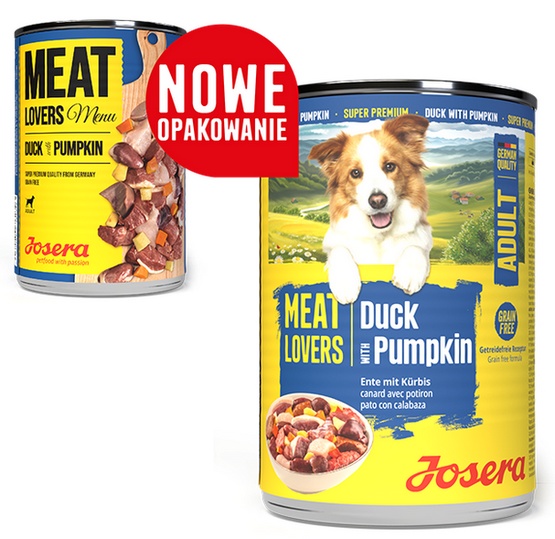 Josera Pies Meat Lovers Menu Kaczka z dynią puszka 400g - Image 2